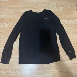 Champion Black Crewneck Sweatshirt with Small Logo